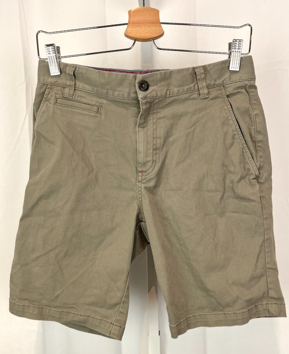BODEN Mini Flat Front Chino Shorts Boys Size 14 14Y Cotton Khaki Nutty Brown